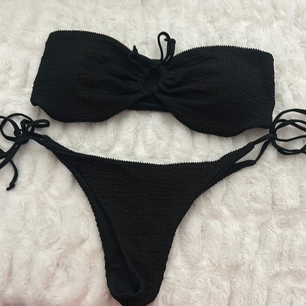 Black Bandeau Bikini Set